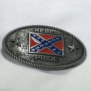 Brand New Never Worn oval Rebel Pride Belt Buckle
